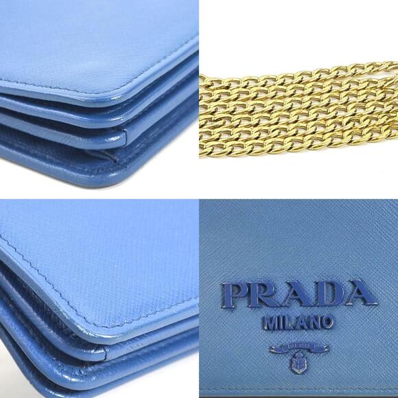 PRADA Blue Leather Shoulder Bag Shoulder Bags
